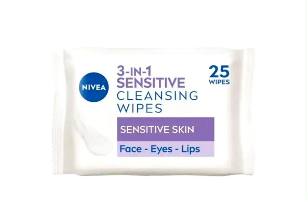 NIVEA 3-in-1 Sensitive Cleansing Wipes 25 Wipes