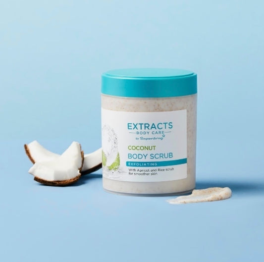 Superdrug Extracts Coconut Body Scrub with coconut pieces