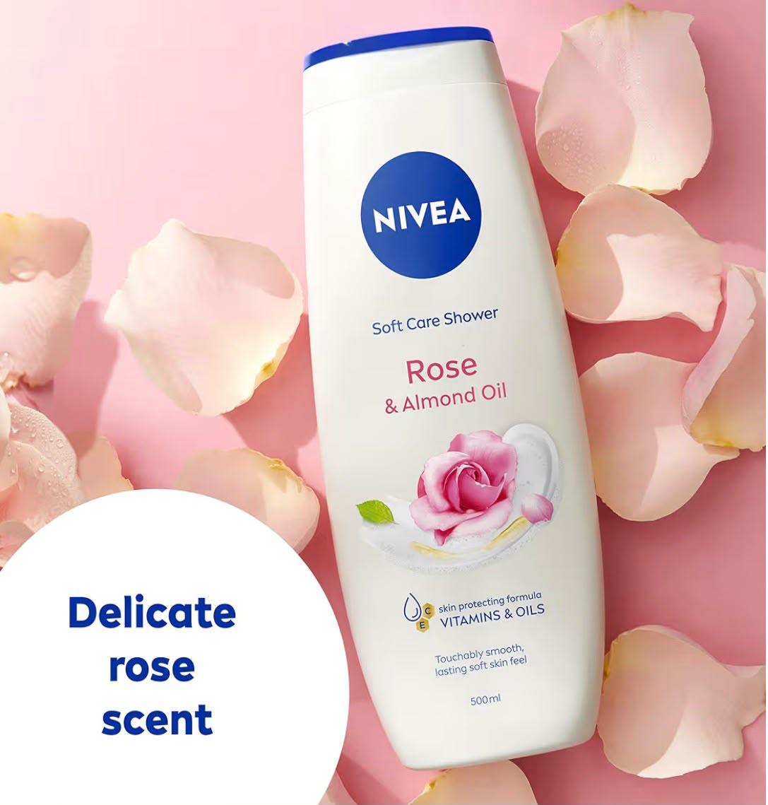 NIVEA Soft Care Shower Rose & Almond Oil 500ml