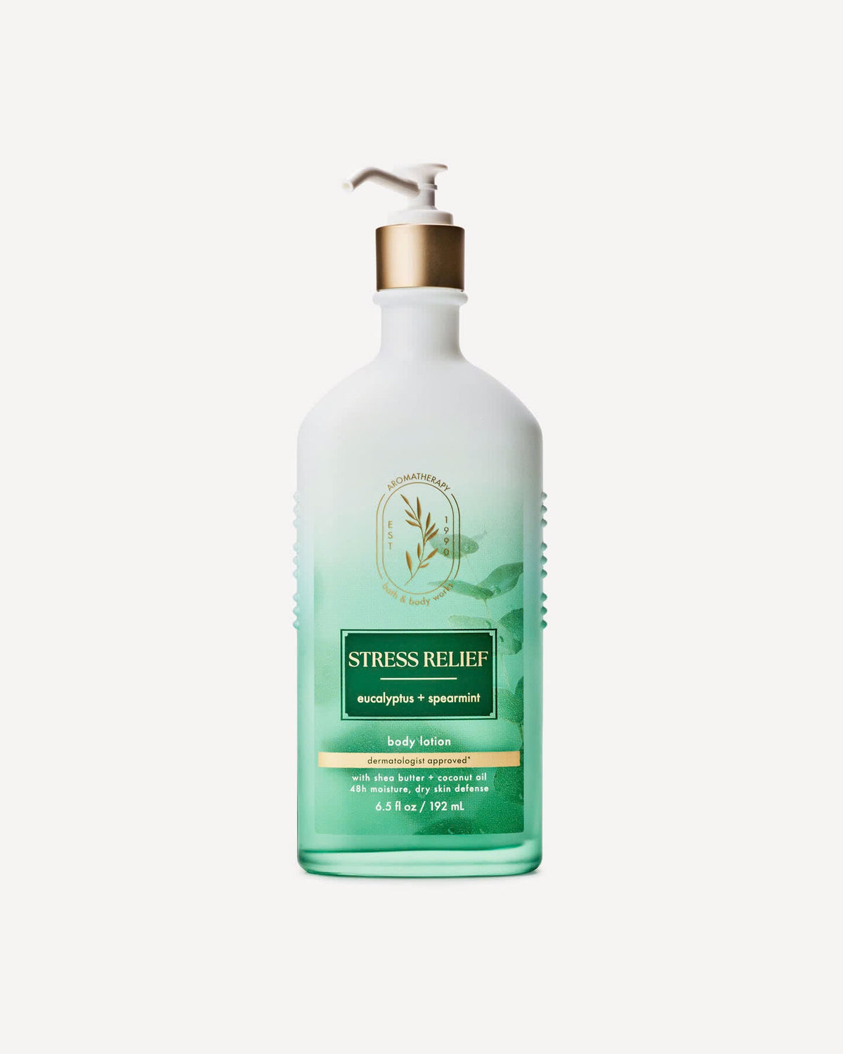 Bath & Body Works Stress Relief Eucalyptus + Spearmint body lotion bottle